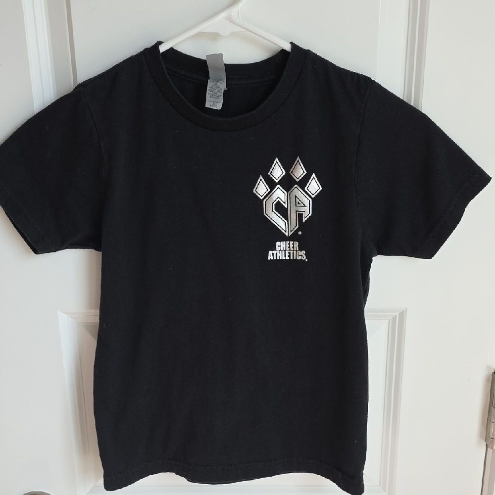 Cheer Athletics Paw Print Black T-Shirt Size 6/7